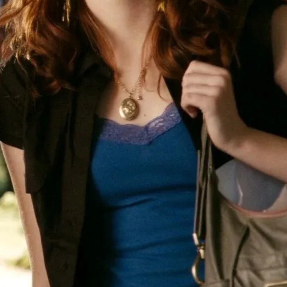 Iconic y2k lace tank Royal Blue Cami with Lace size medium Elena Gilbert
